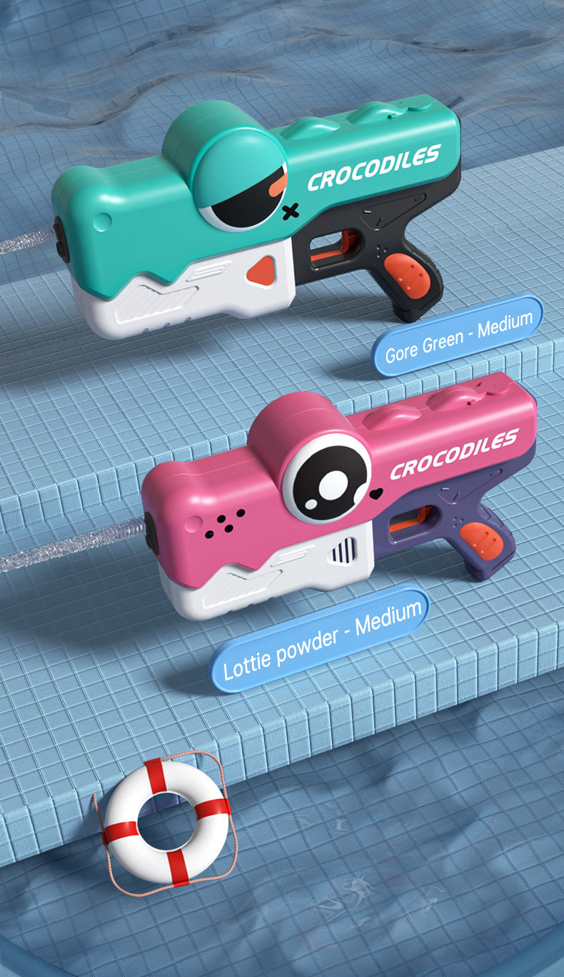 Cute Crocodile Electric Water Gun — Automatic Summer Squirt Toy for Kids