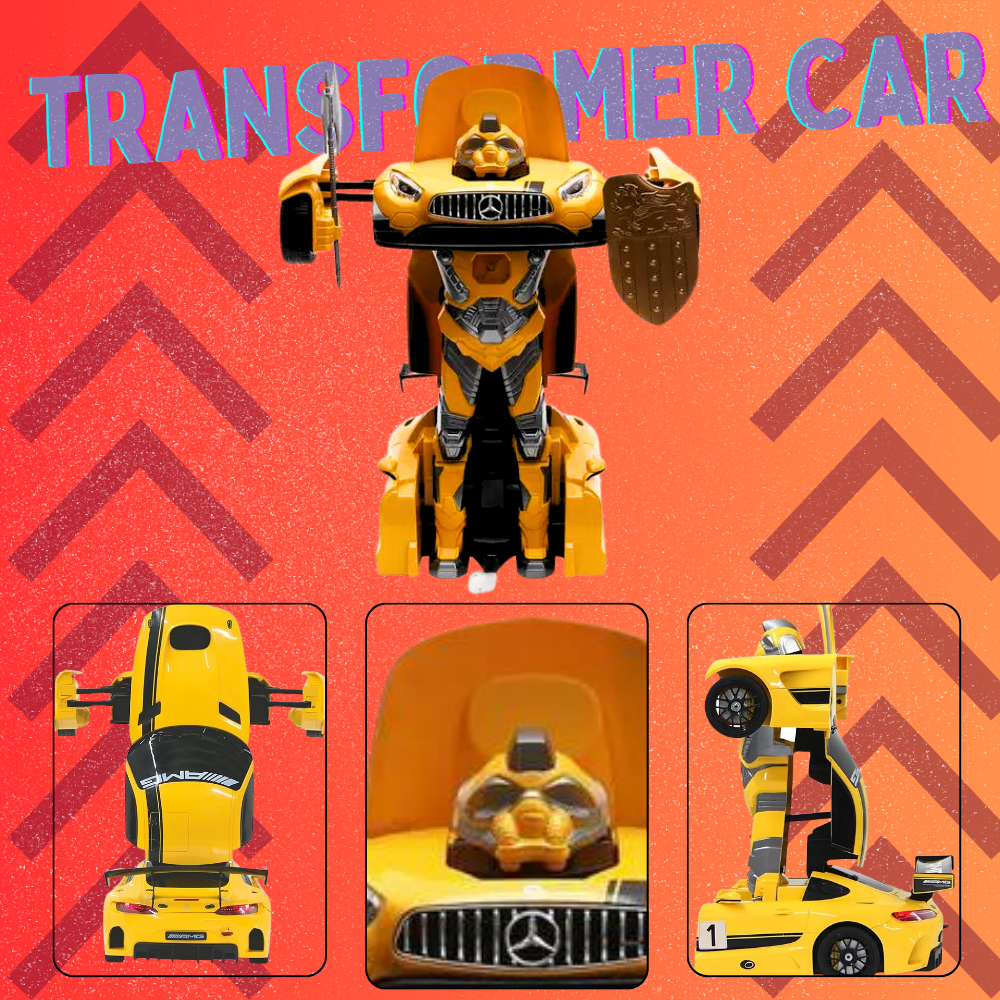 Mercedes-Benz RC Transformer Robot Car - 1:14 Scale - Yellow