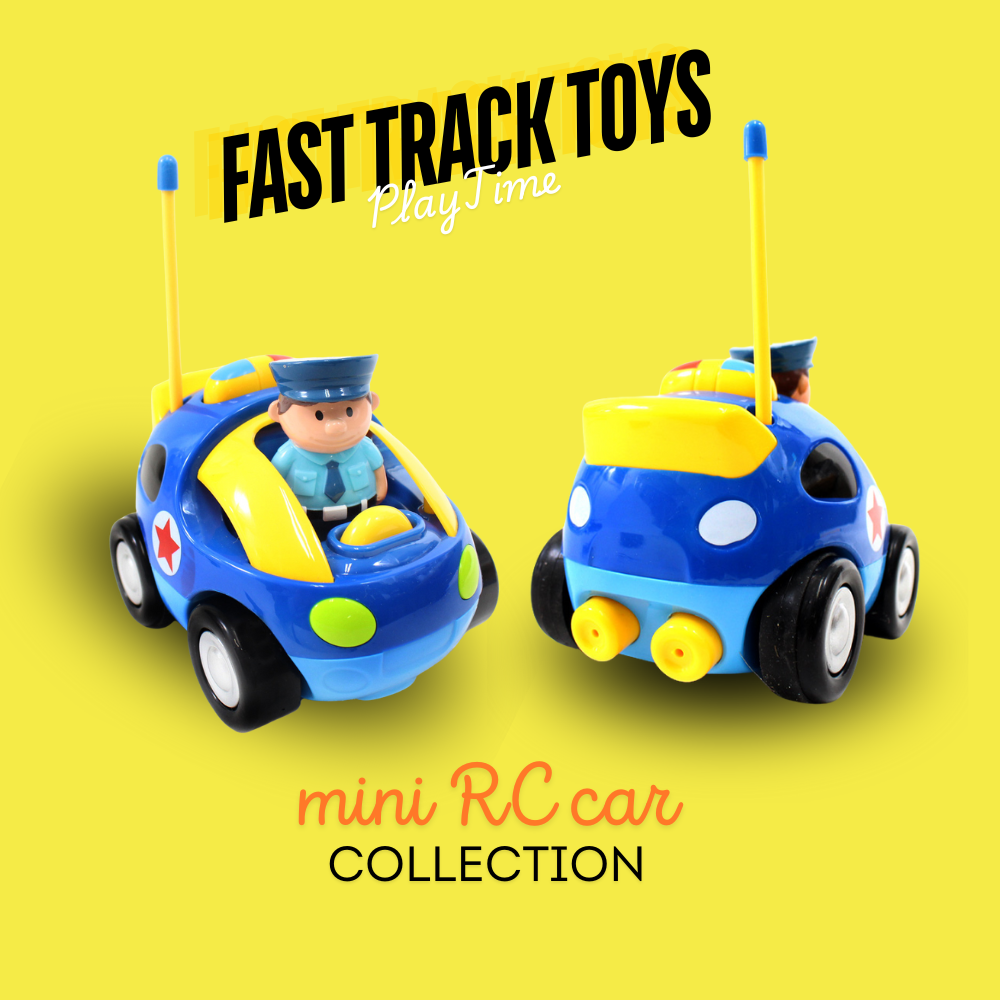 RC Cartoon Car - Fast & Fun 4" Police Car for Toddlers, Blue