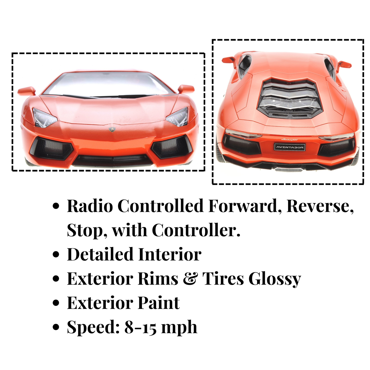 Lamborghini Aventador RC Car - Ready to Run, 1:14 Scale, Orange Sports Car