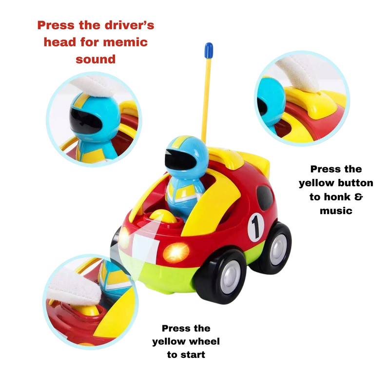 RC Cartoon Race Car - Lightning Fast 4"