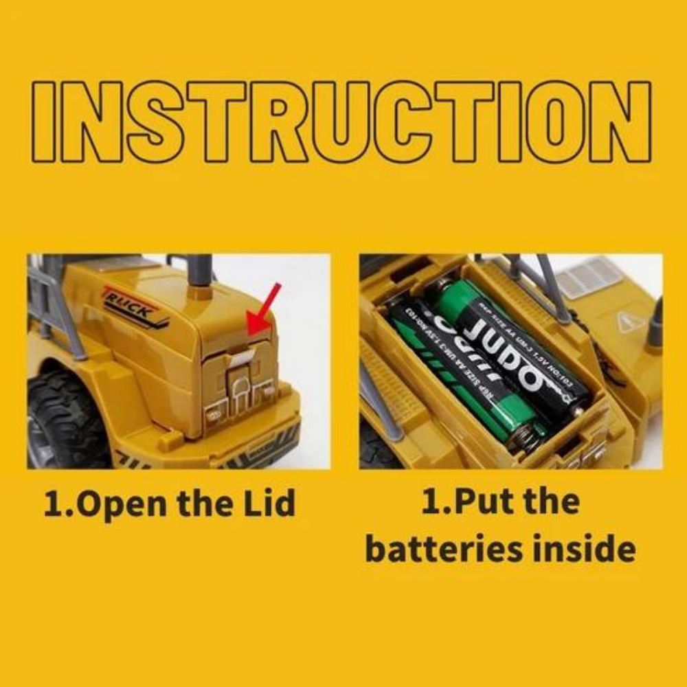 RC Bulldozer Full Metal - 1:30 Scale Construction Truck for Kids - Yellow