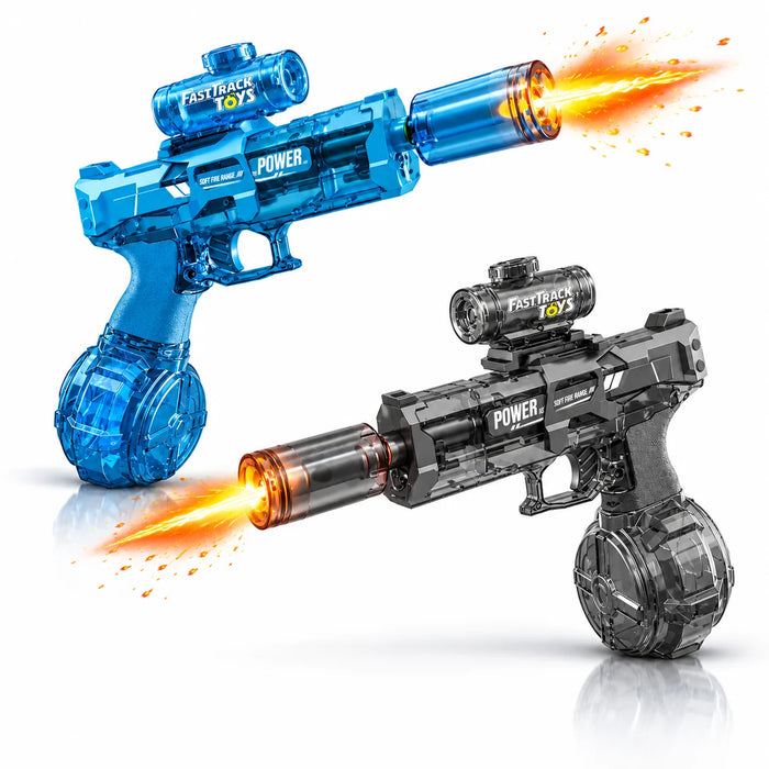 Waveblast Pro Electric Water Gun 2-Pack | Auto Squirt, 32 FT Range, LED, USB-C | Kids & Adults