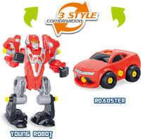 3-in-1 Take-A-Part Robot Toy Playset (Red) – Build, Transform, and Play