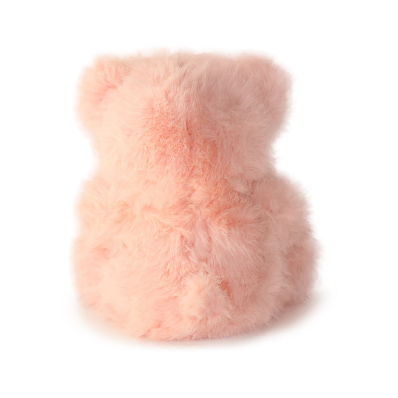 Pink fluffy object on a white background