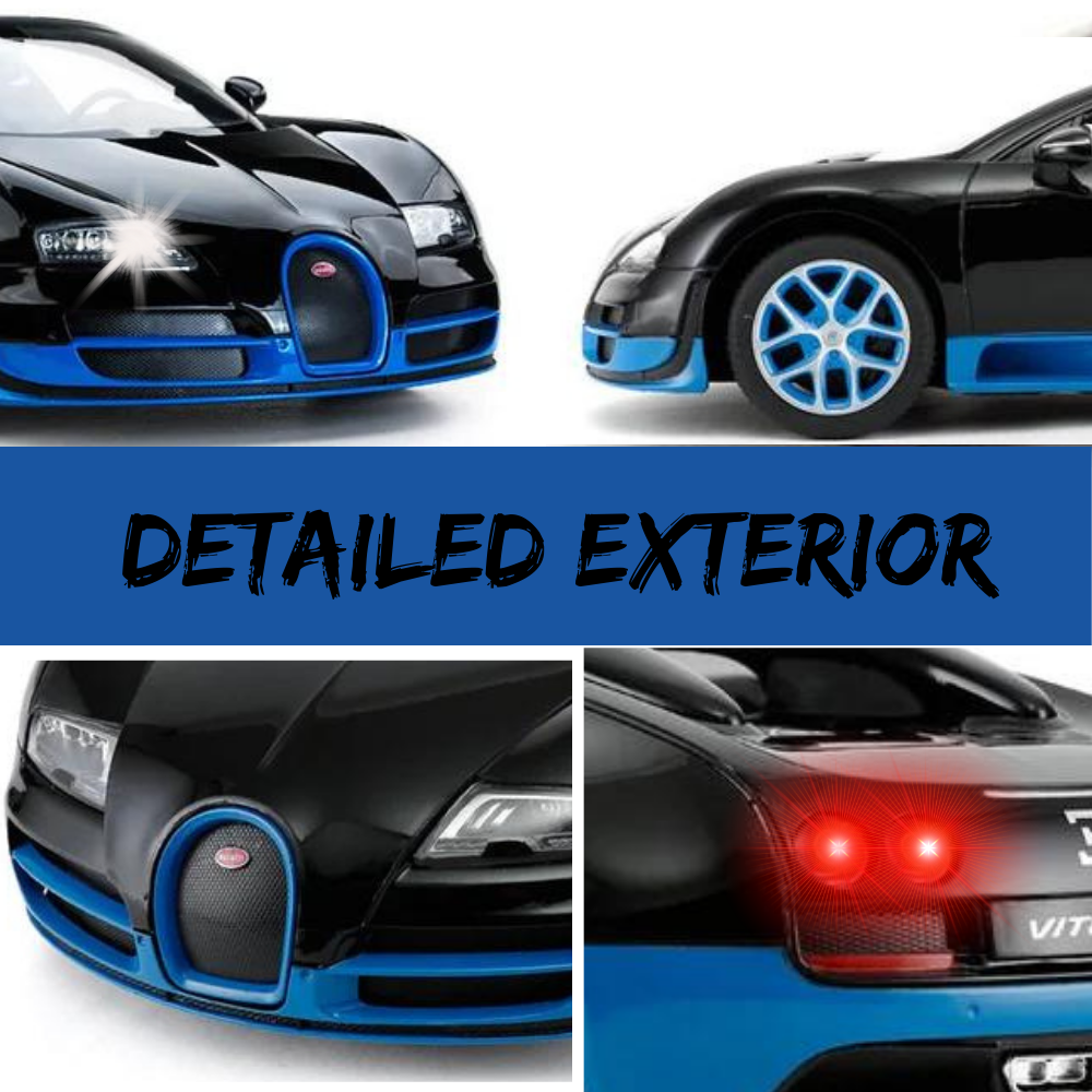 RC Bugatti Veyron Grand Sport Vitesse 1:14 Scale - Black/Blue Supercar