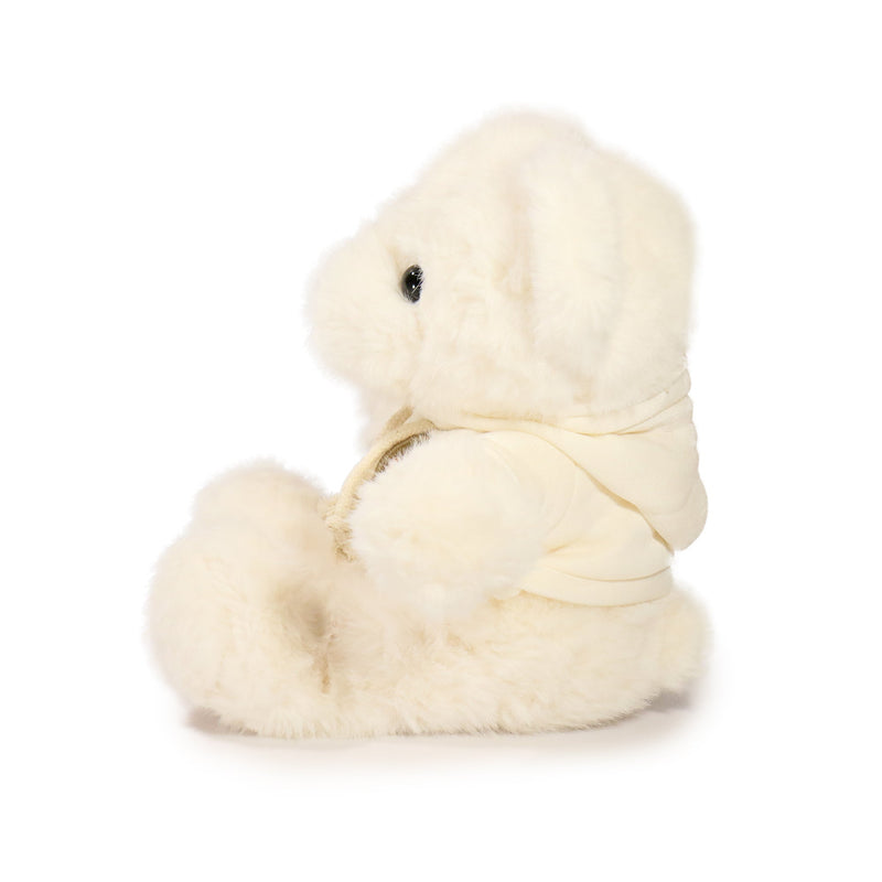 White plush toy snake on a white background