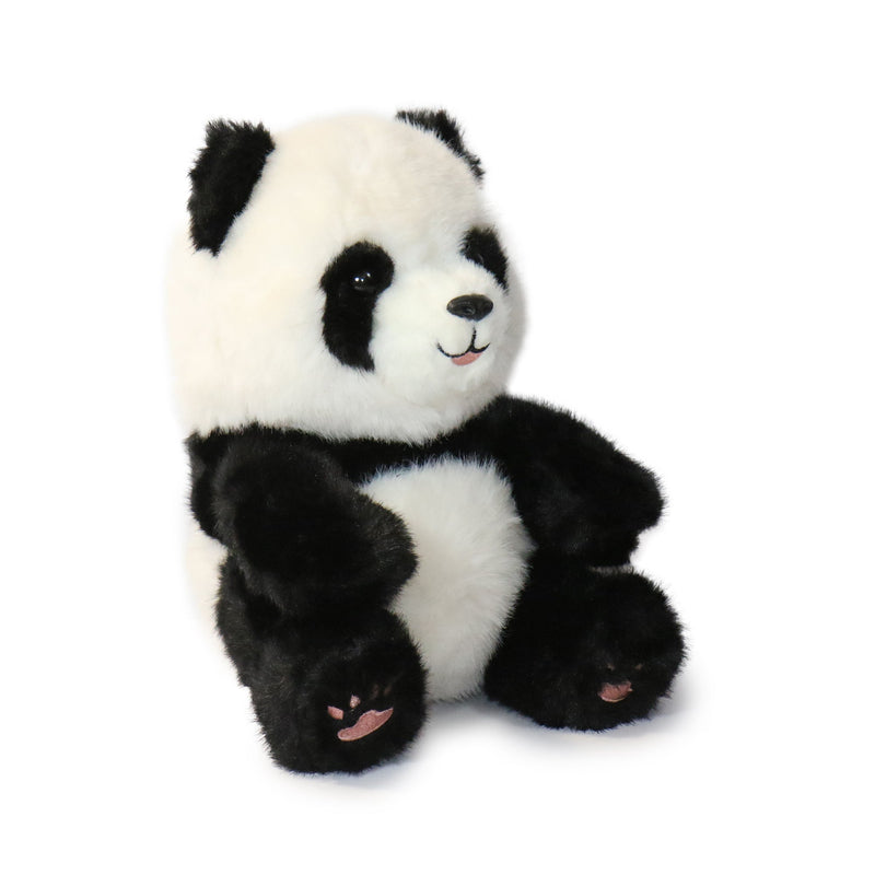 Plush panda toy on a white background