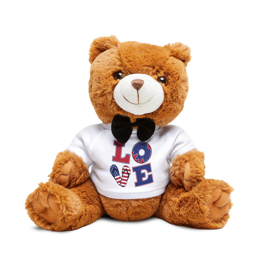 Adorable Teddy Bear with Love T-Shirt, Cuddly Gift for Kids, Soft Plush Toy for Valentine’s Day, Birthday, Nursery Decor, Loveable Keepsake