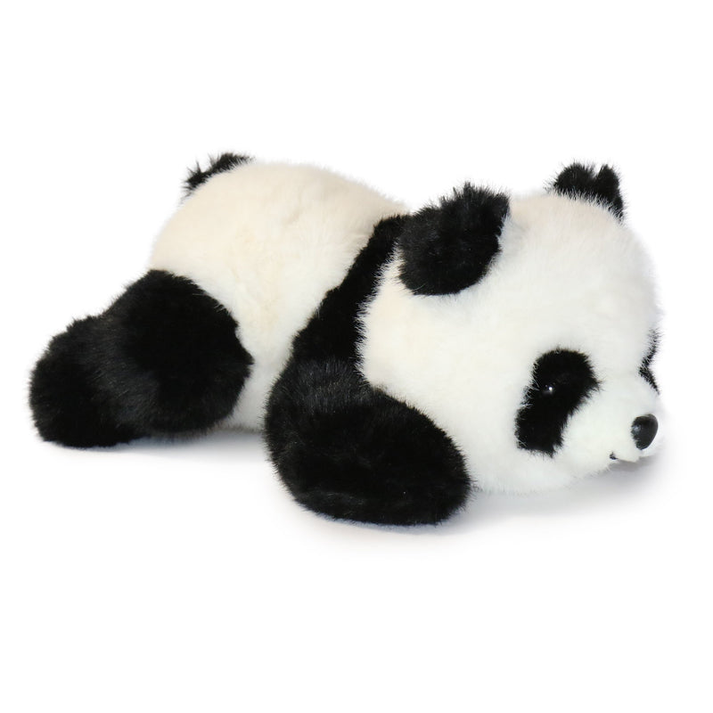 Plush panda toy on a white background
