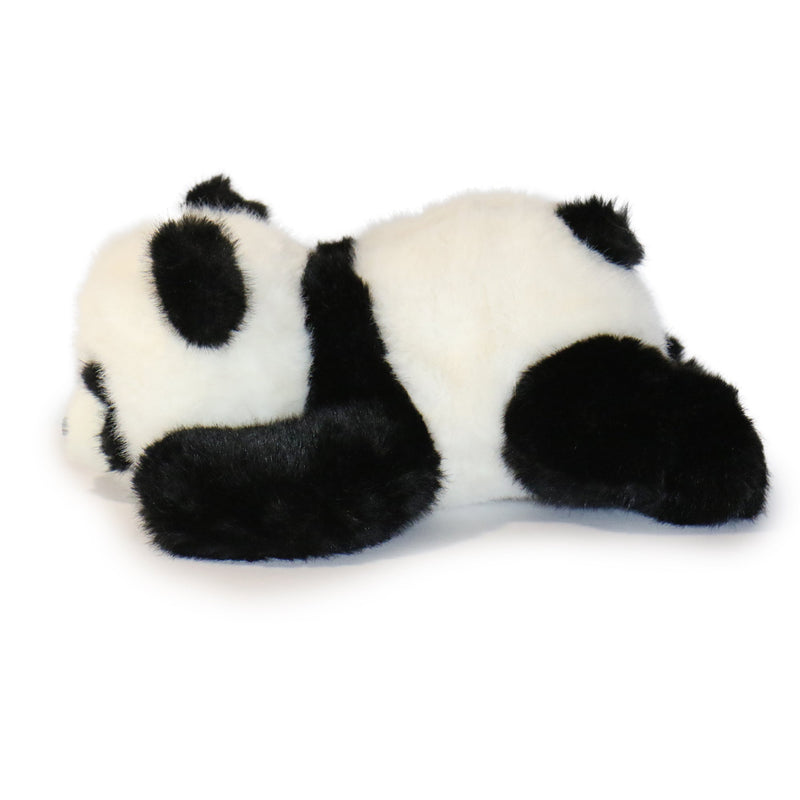 Plush panda-shaped pillow on a white background