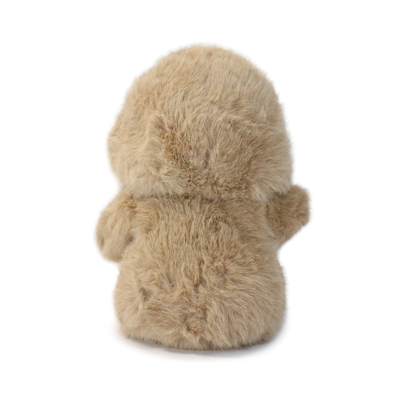 Beige plush toy on a white background