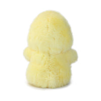 Yellow plush toy on a white background