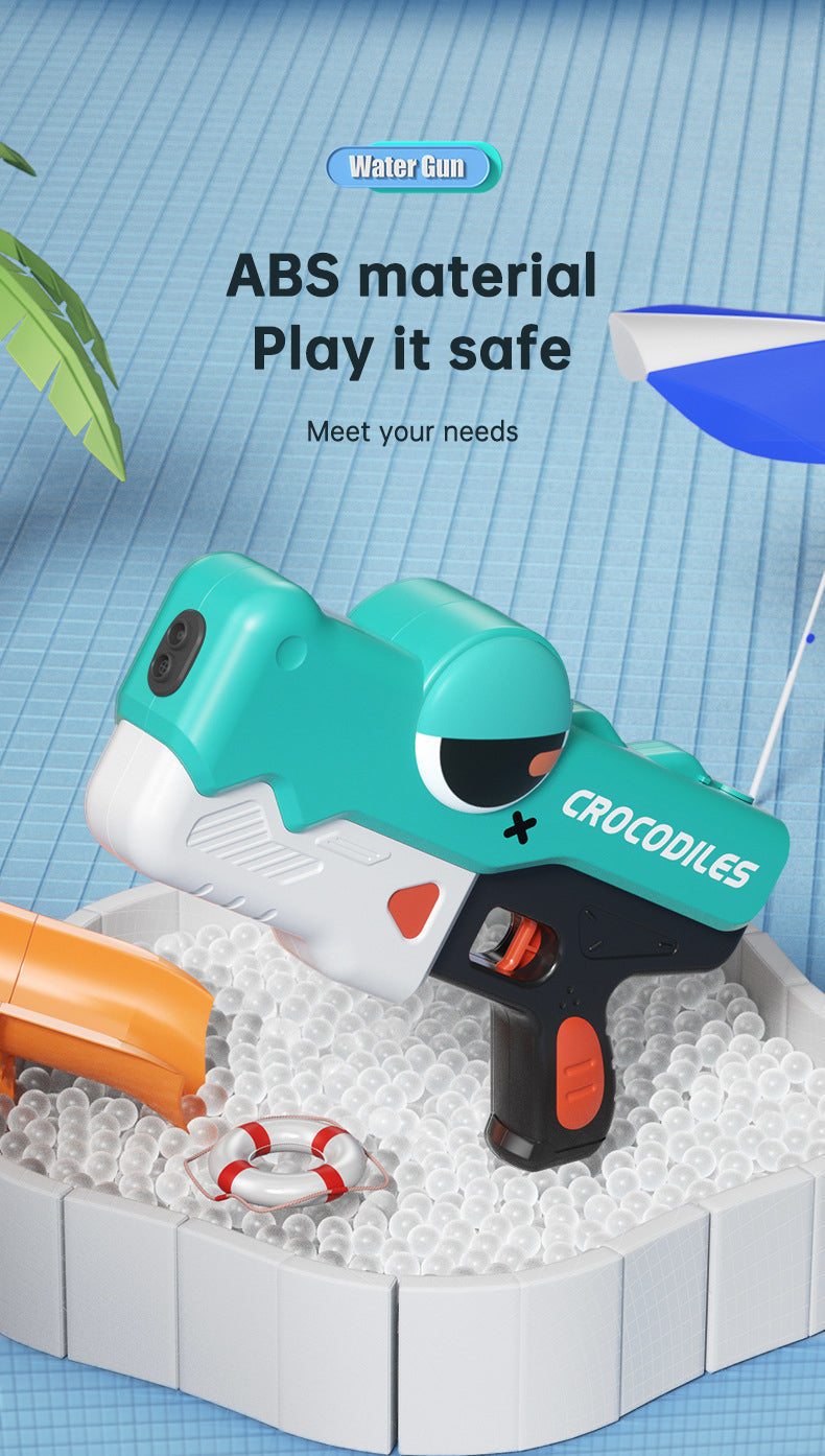 Cute Crocodile Electric Water Gun — Automatic Summer Squirt Toy for Kids