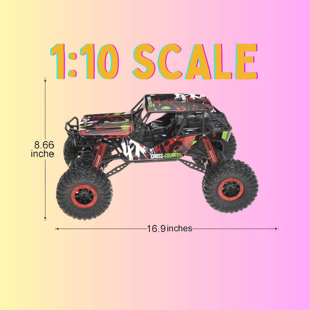 Rock Crawler RC Car – 4WD Rally Climbing Beast, 1:10 Scale, Red