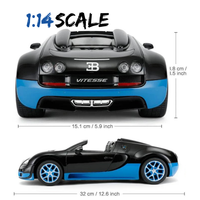 RC Bugatti Veyron Grand Sport Vitesse 1:14 Scale - Black/Blue Supercar