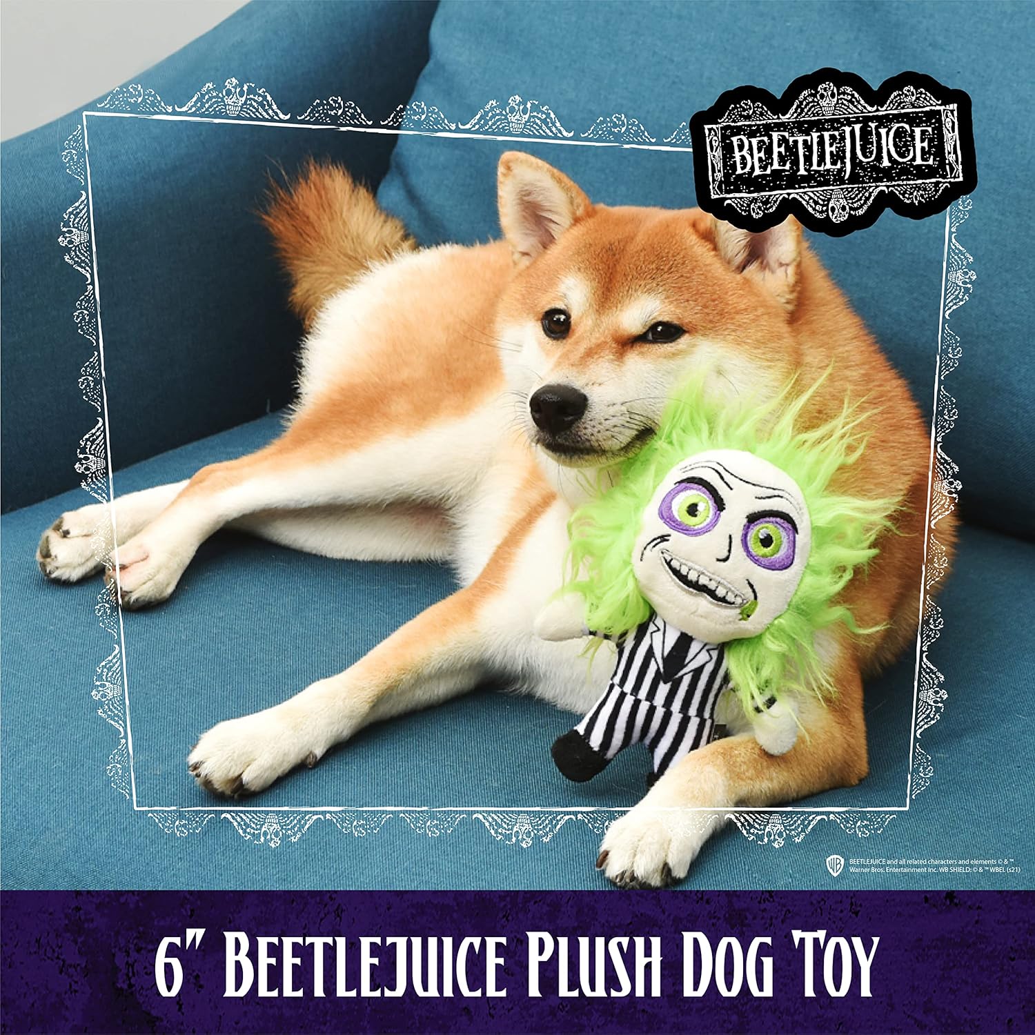 Beetlejuice Squeaky Plush Dog Toy