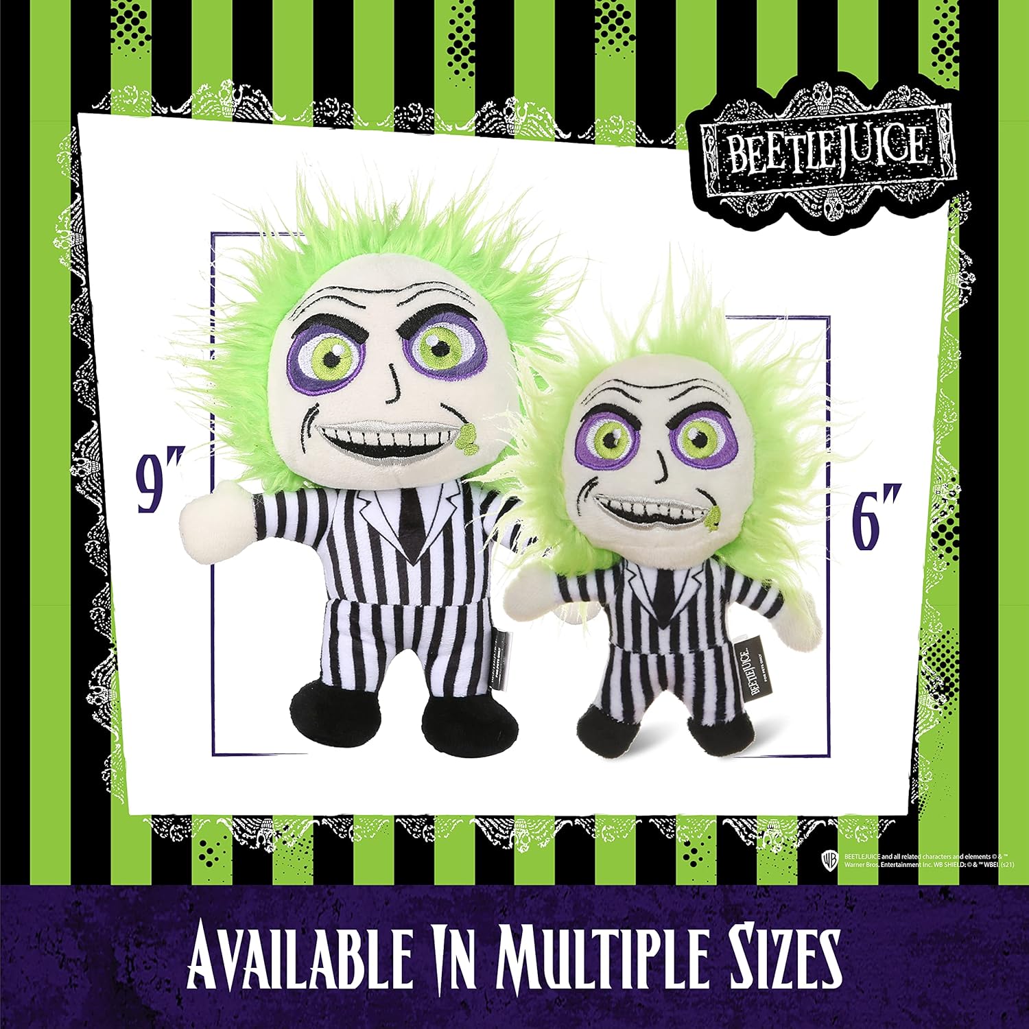 Beetlejuice Squeaky Plush Dog Toy