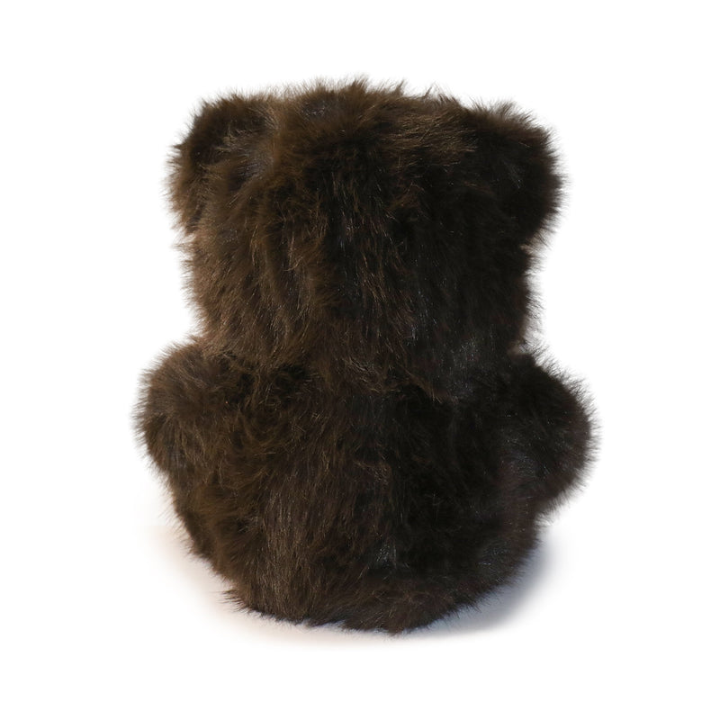 Brown teddy bear on a white background