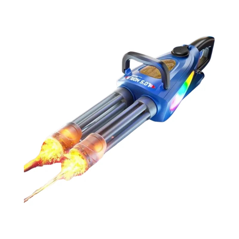 Electric LED Gatling Water Gun – Double-Barrel Auto-Spray Blaster with RGB Lights