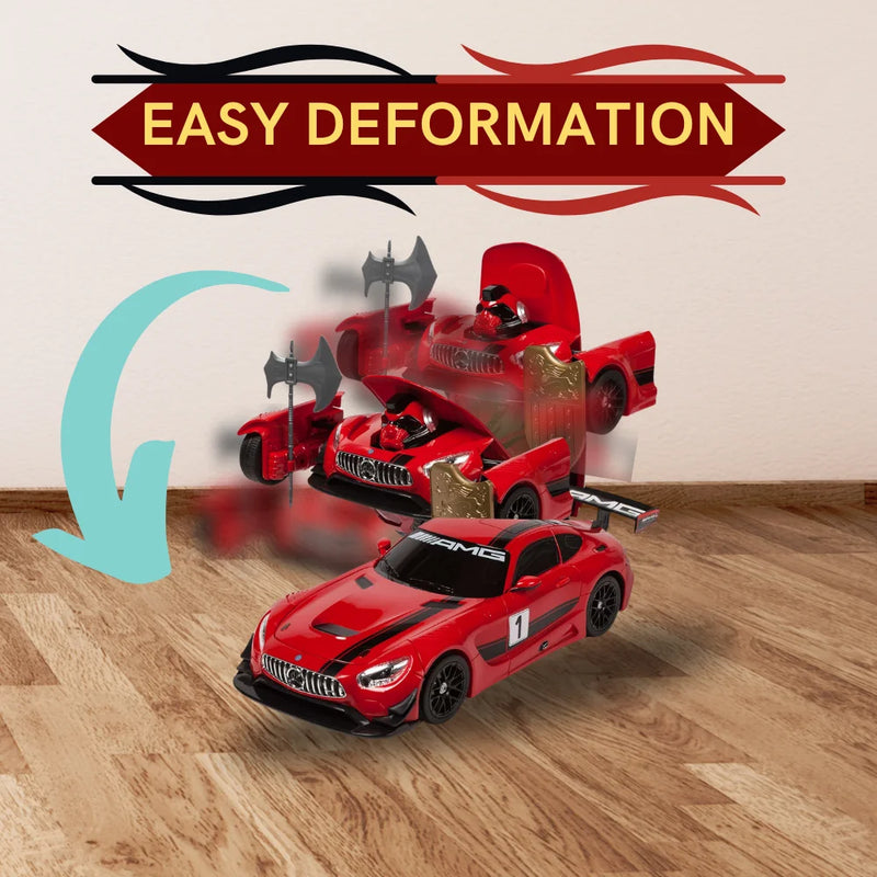 Mercedes-Benz RC car with easy deformation feature, showcasing smooth transformation process