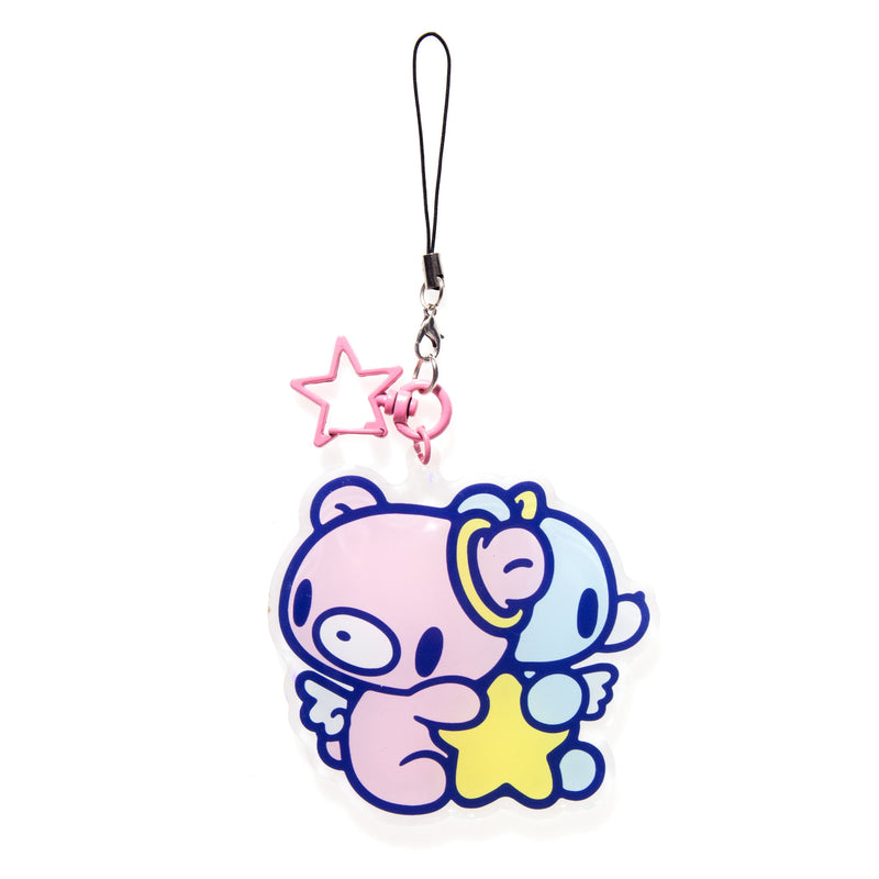 Cartoon character keychain with stars on a white background