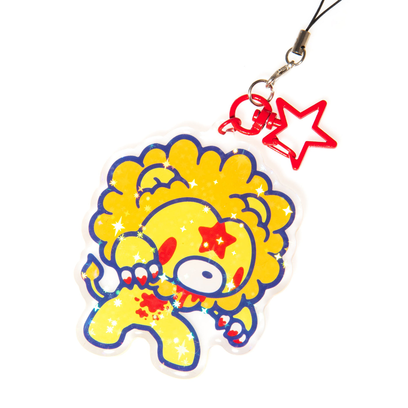 Colorful cartoon character charm with a star on a white background