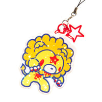 Colorful cartoon character charm with a star on a white background