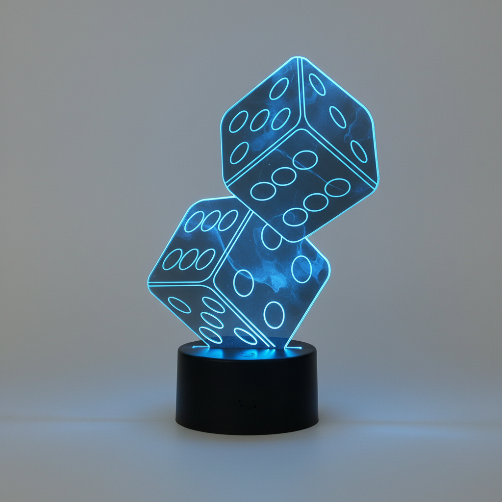 GlowBright 3D LED Dice Light – USB Powered