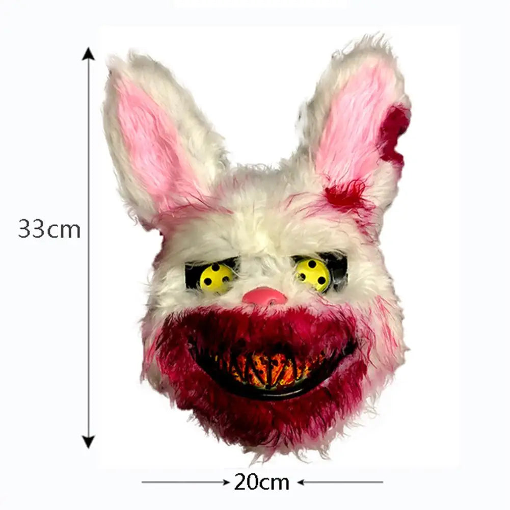 Halloween Mask Horror BloodyBear Masque Bloody Bunny Masks Scary Plush Props For Halloween Party Haunted House Decoration