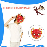 Halloween Dragon Face Covers For Kids 3D Animal Cosplay Mask Realistic Appearance Face Pack Costume Party Supplies