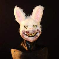 Halloween Mask Horror BloodyBear Masque Bloody Bunny Masks Scary Plush Props For Halloween Party Haunted House Decoration