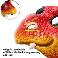 Halloween Dragon Face Covers For Kids 3D Animal Cosplay Mask Realistic Appearance Face Pack Costume Party Supplies