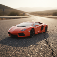 Orange sports car model on a white background
