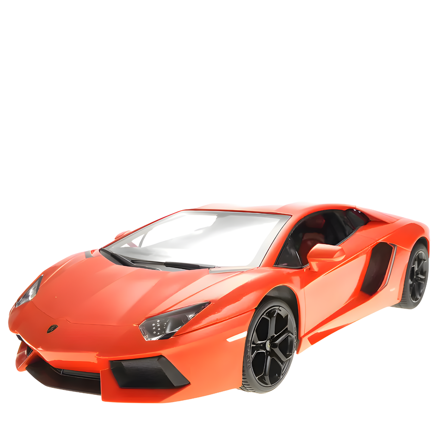 Orange sports car model on a white background