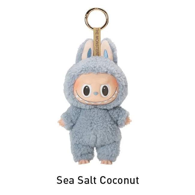 Plush keychain in a bunny costume with 'The Monstars' branding on a white background.