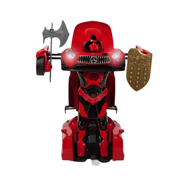 RC Mercedes-Benz in robot mode with red accents, perfect remote control toy for kids.
