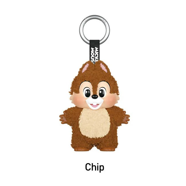 Plush keychain of a cartoon character on a white background