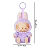 Monster Labubu Plush Keychain Anime Vinyl Face Pendant Doll - Pink