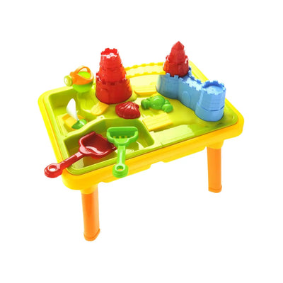 Image of 23 inch Sandbox Castle 2-in-1 Sand and Water Play Table Beach Play Set for Kids