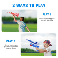 3 Pack 13.8" LED Light Foam Airplane Launcher Set