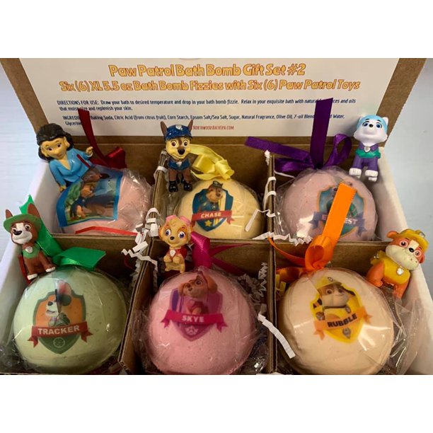12-Pack Handmade XL Kids Bath Bombs with Surprise Paw Patrol Figures