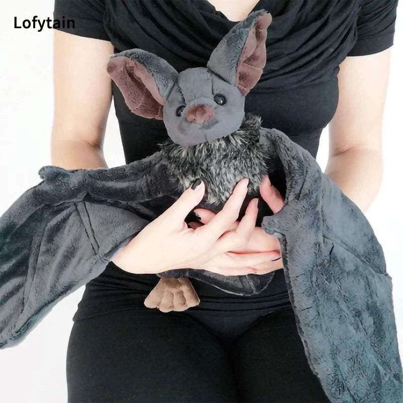 Lofytain 30/cm Stuffed Bat Doll Plush Throw Pillow with Realistic Foldable Wing Seat Cushion Halloween Xmas Ornament Bat Dolls