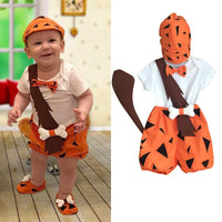 Halloween Kids Toddler Caveman Cosplay Costume Halloween Dog Bones Historical Party Romper Strap 3-6 Month Boy Clothes Winter