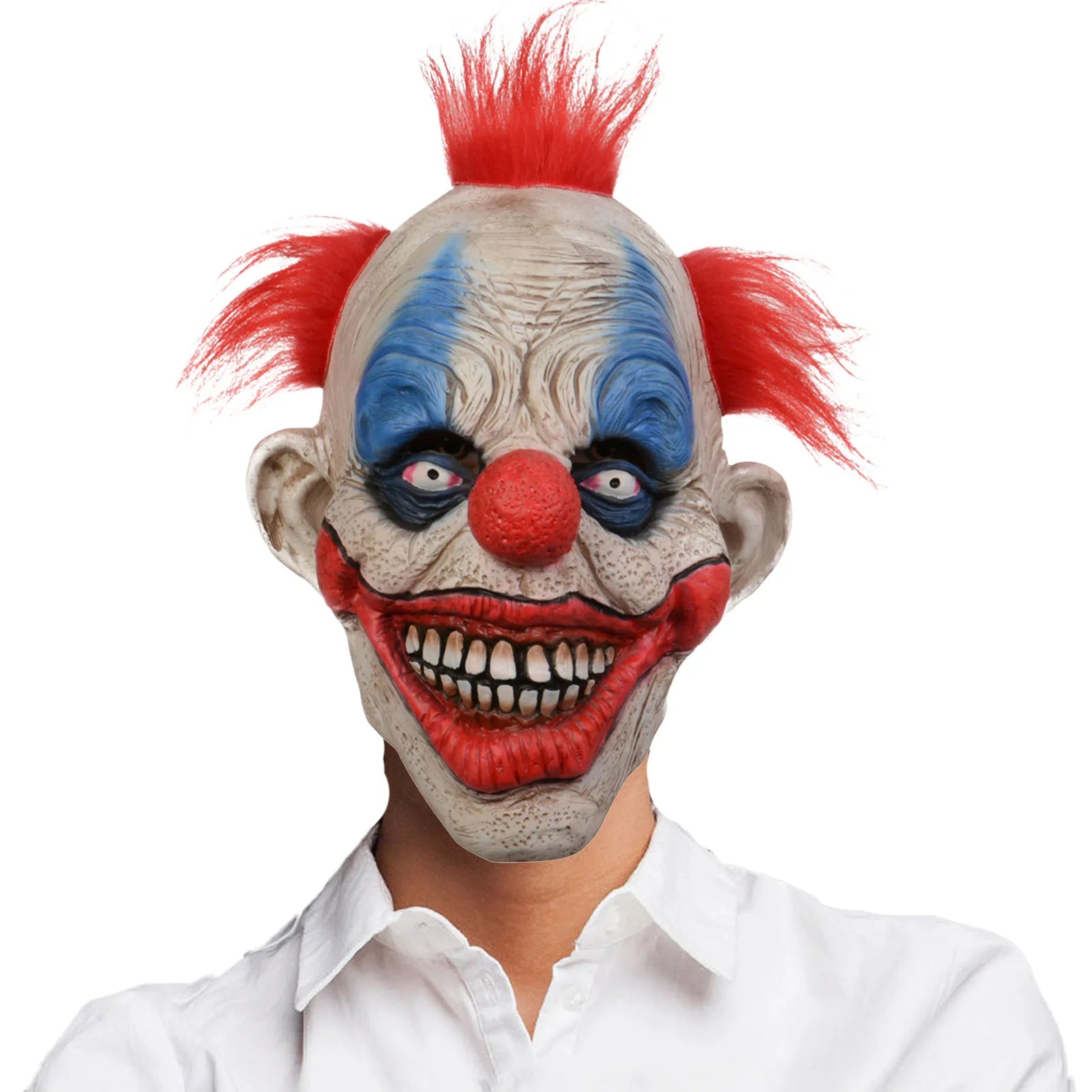 Halloween Mask The Clown Face Cover Horror Latex Clown Face Evil Clown Costume Accessories Adults Creepy Halloween Decoration