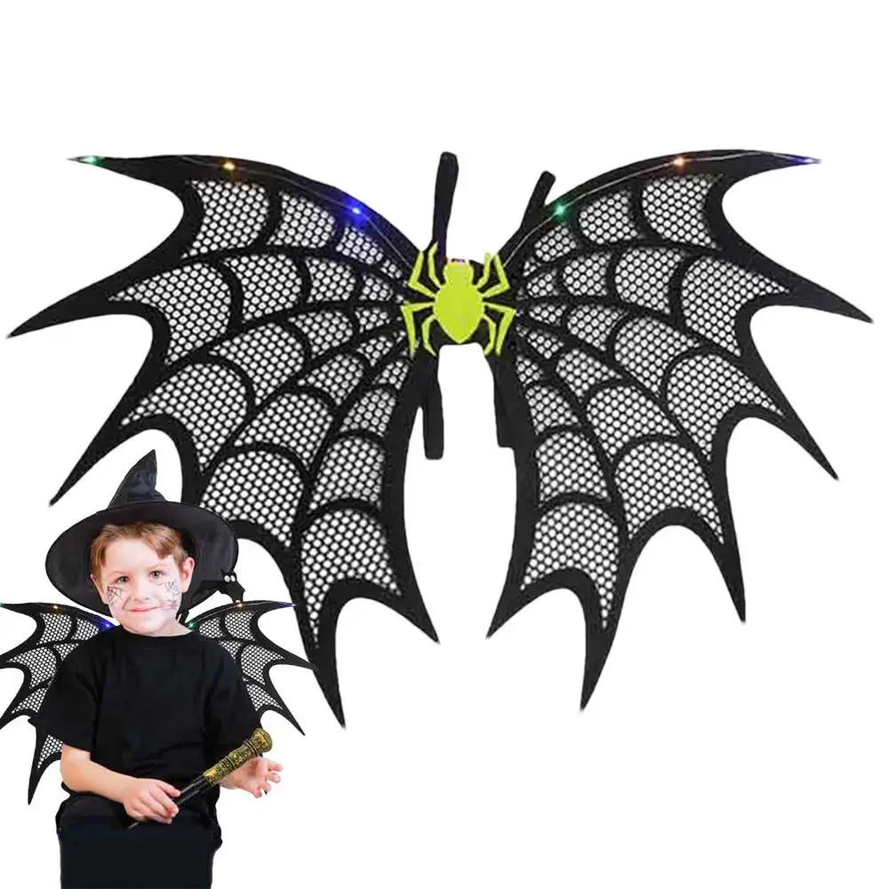 Halloween Wings With Colorful LED Light Gothic Black Bat Wings Vampire Bat Costume Wings Halloween Costume Accessories