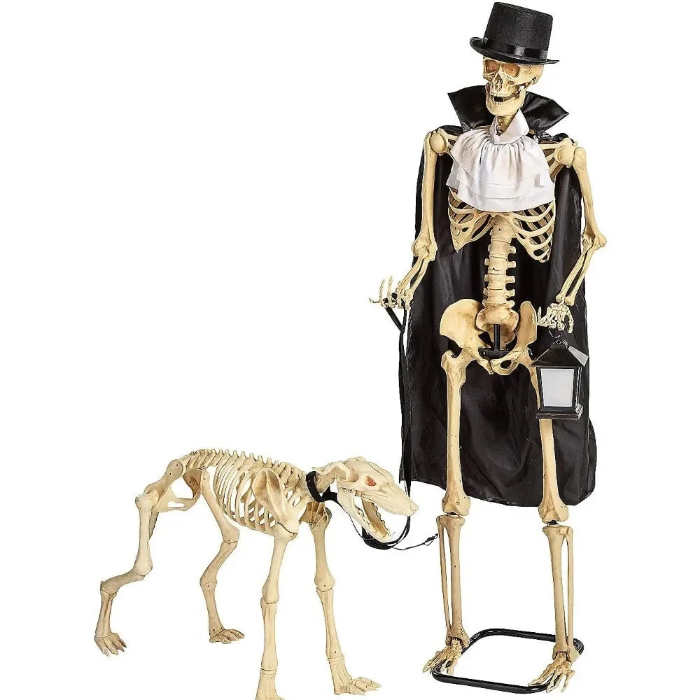 Animated Skeleton & Dog Halloween Decorations