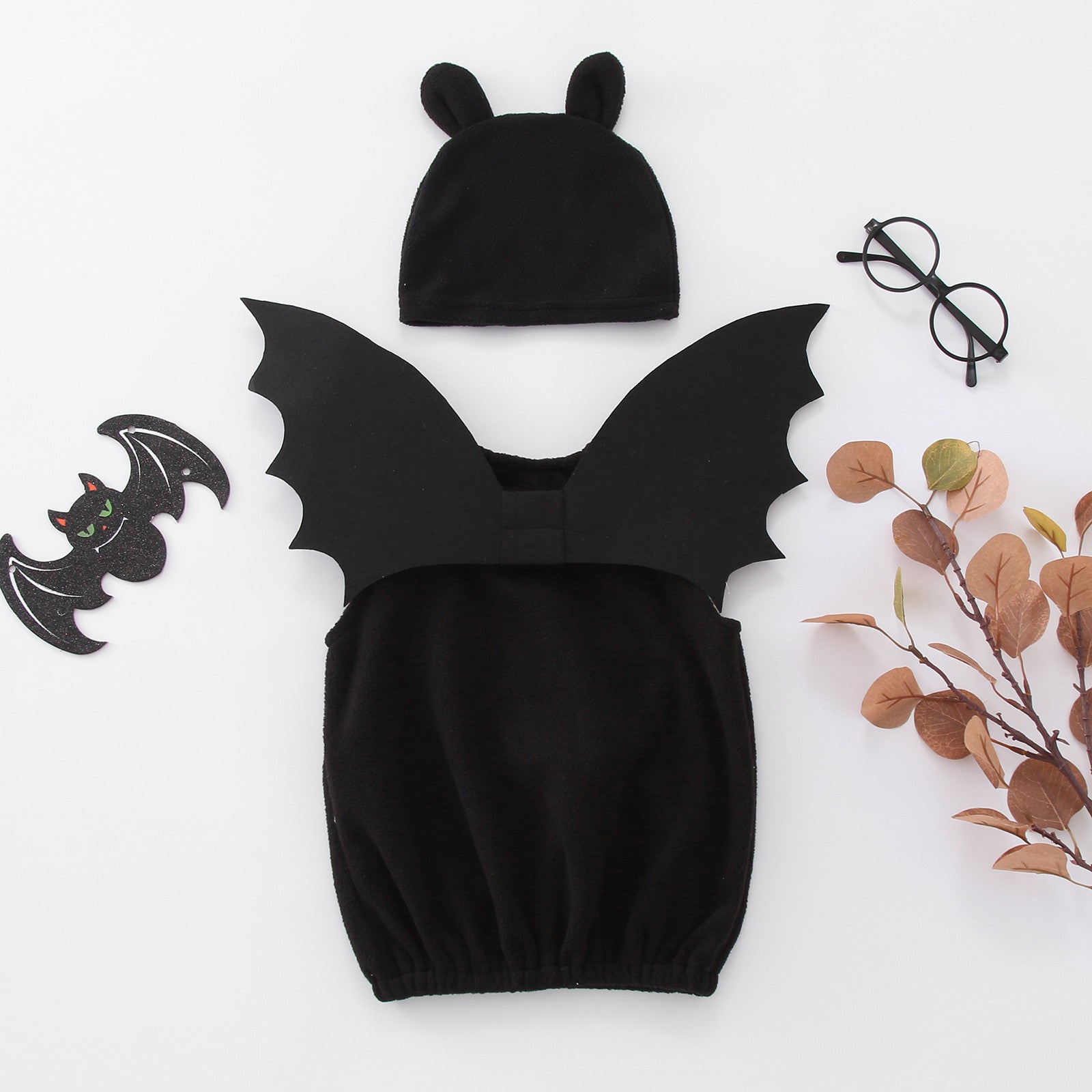 Toddler Infant Baby Sets Girls Boys Halloween Bat Monster Soft Fleece Vest Tops Sets With Wing Hat 3PCS Set Costumes ropa