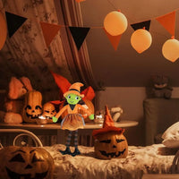 40cm Halloween Witch Doll Cute and Skin-friendly Stuffed Little Witch Doll Toy Festive Atmosphere Decoration Great Gift for Kids