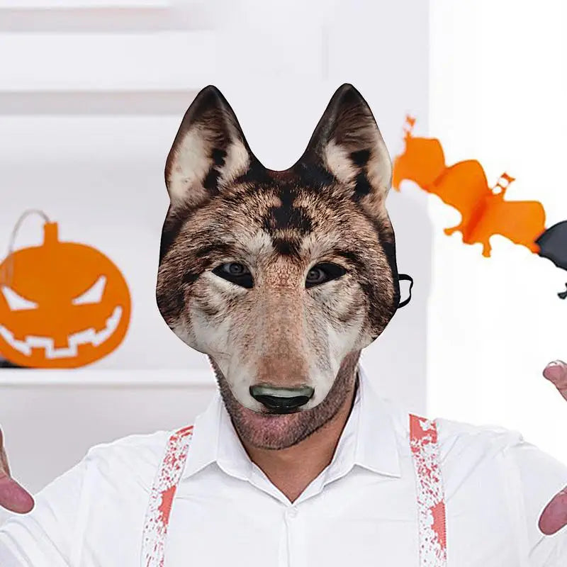 Halloween Party Mask Scary Wolf Mask Animal Face Mask Cosplay Prop Wolf Masque Masquerade Costume Dress Up Accessory